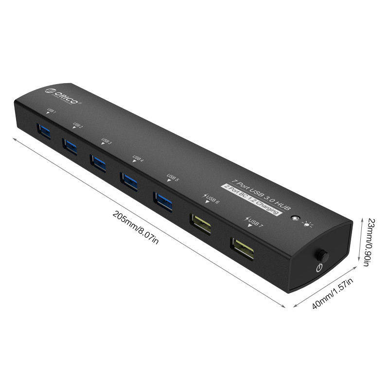 USB 3.0 хаб алюмінієвий на 7 портів (ORICO AS7C2)
