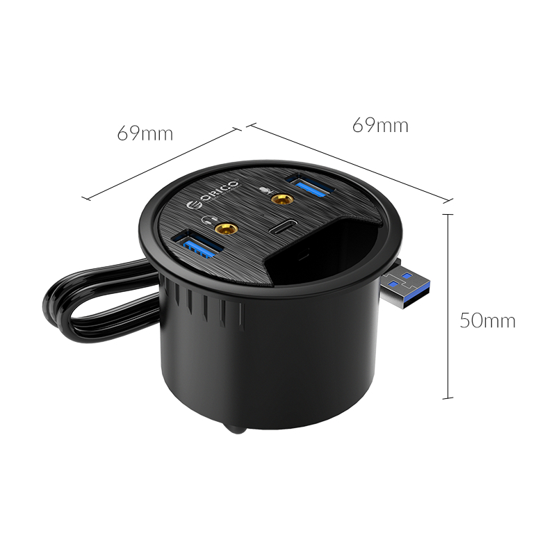 Настільний багатофункціональний концентратор Power Grommet (ORICO DESK-2U1C)