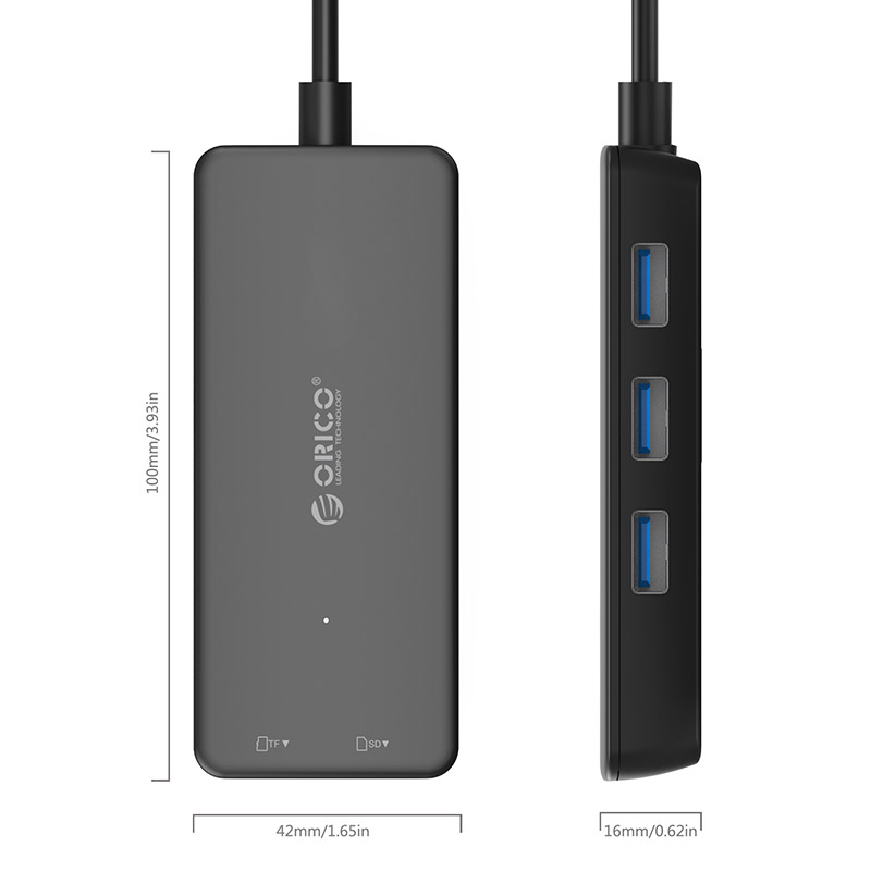 USB 3.0 кардрідер/USB-хаб H3TS-U3 (SD & MicroSD)