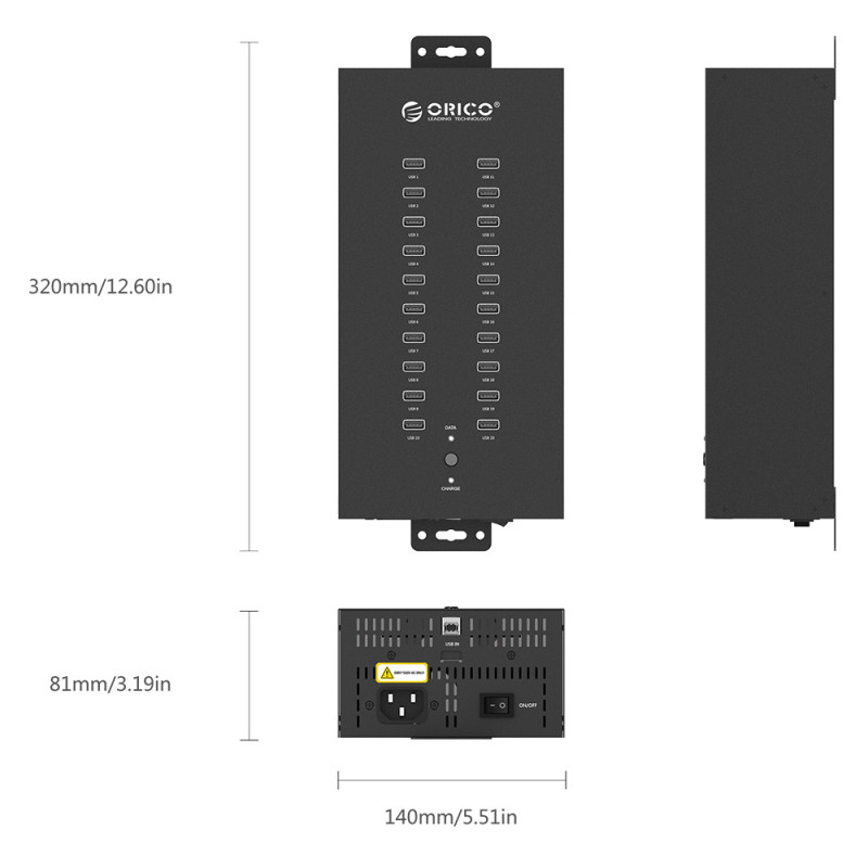 USB 2.0 хаб на 20 портів (ORICO IH20P)