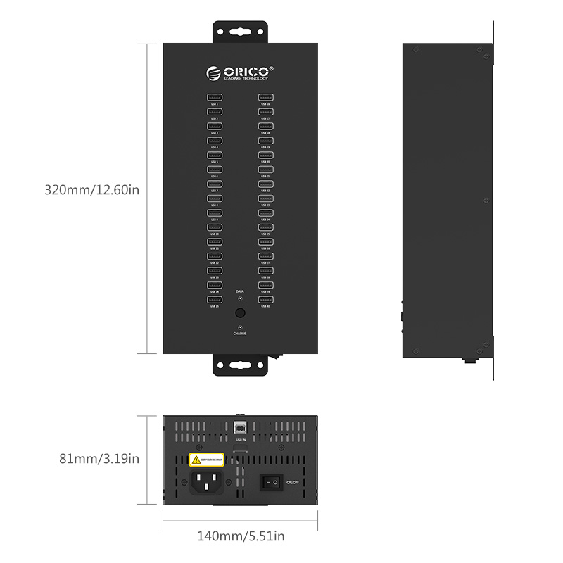 USB 2.0 хаб промисловий на 30 портів (ORICO IH30P)