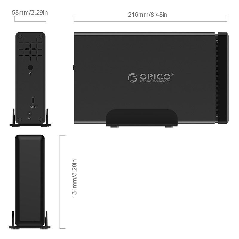 Контейнер для 1 HDD 3.5" USB3.1 type C (ORICO NS100C3)