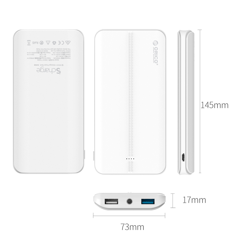 Power Bank для двох пристроїв 10000mAh (ORICO T10000)