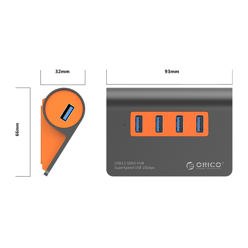 USB 3.1 HUB на 4 порти 10 Гбіт/с (ORICO M3H4-G2)